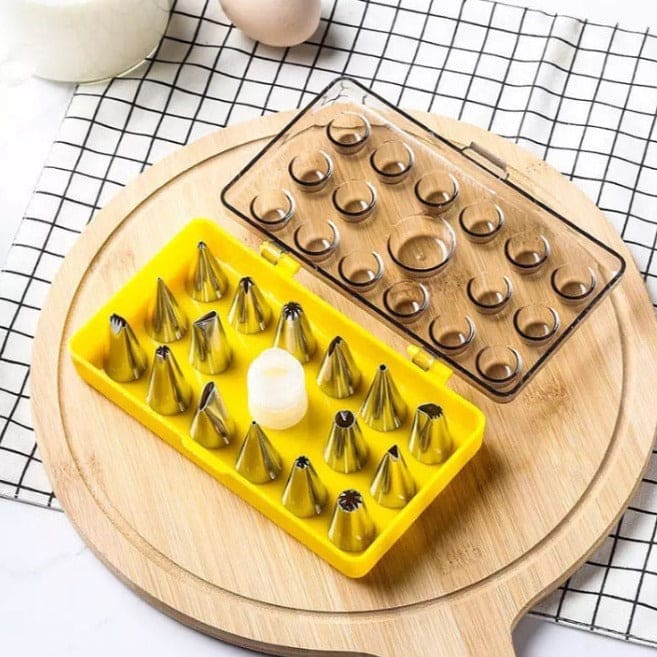 Set Of 18 Cake Decorating Nozzle Set, Icing Piping Tips For Decoration, Stainless Steel Icing Nozzle Set, Decoration Tool For Cakes Cupcakes Set Of 18 Cake Decorating Nozzle Set, Icing Piping Tips For Decoration, Stainless Steel Icing Nozzle Set, Decoration Tool For Cakes Cupcakes